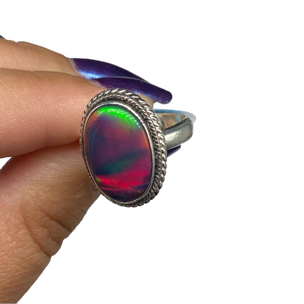 Aura Fire Opal Solid Sterling Silver 925. - image 4
